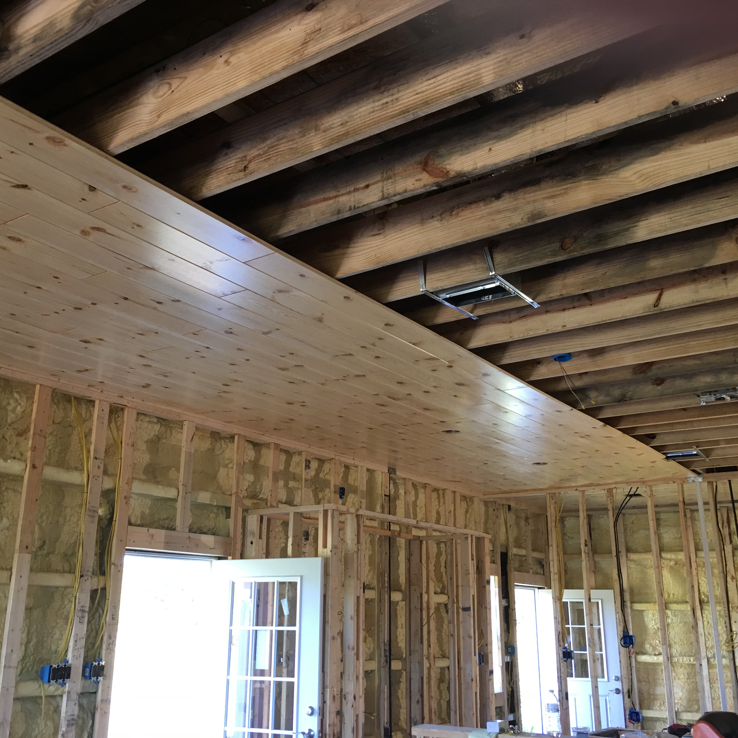 Starting The Tongue And Groove Ceiling Installation Whiskey